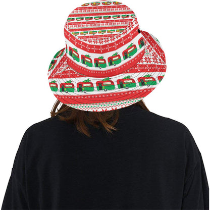 Camper Camping Ugly Christmas Design Print Unisex Bucket Hat