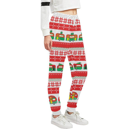 Camper Camping Ugly Christmas Design Print Unisex Casual Sweatpants (Model L11)-JTAMIGO.COM