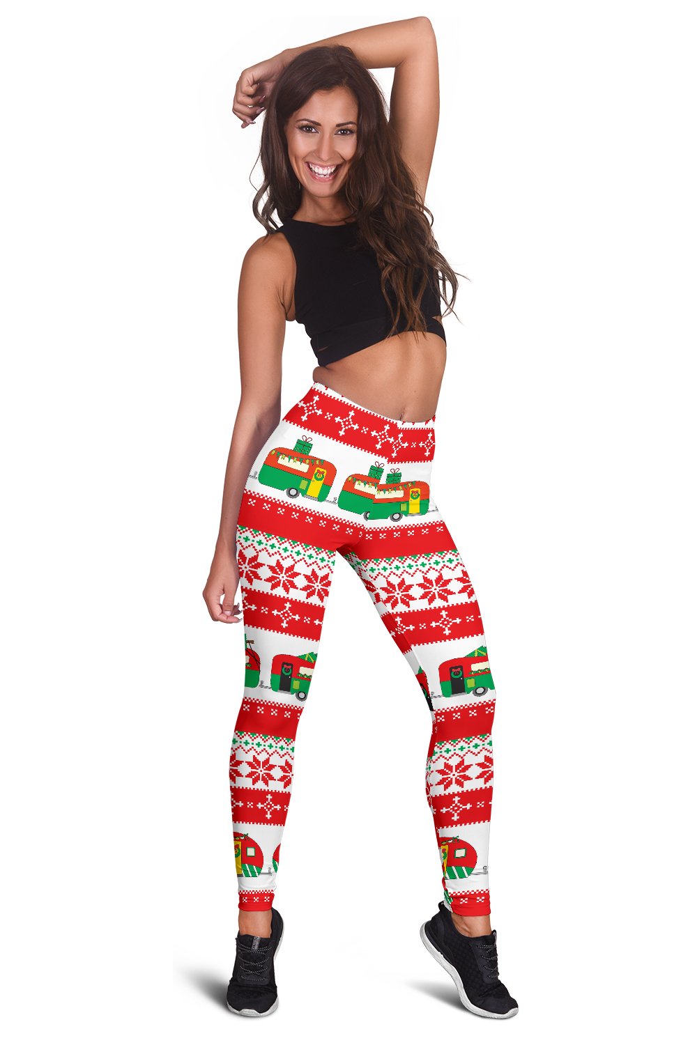 Camper Camping Ugly Christmas Design Print Women Leggings
