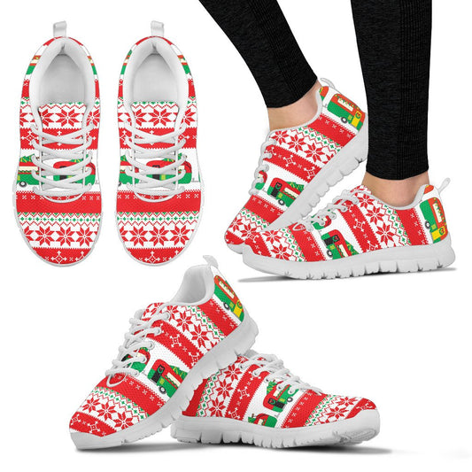 Camper Camping Ugly Christmas Design Print Women Sneakers Shoes