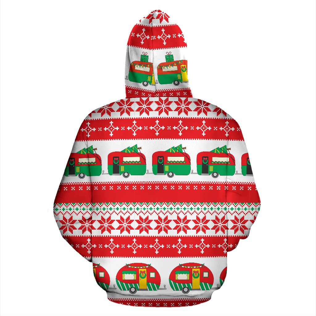 Camper Camping Ugly Christmas Design Print Zip Up Hoodie