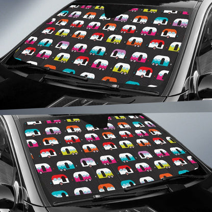 Camper Caravan Pattern Car Sun Shade For Windshield