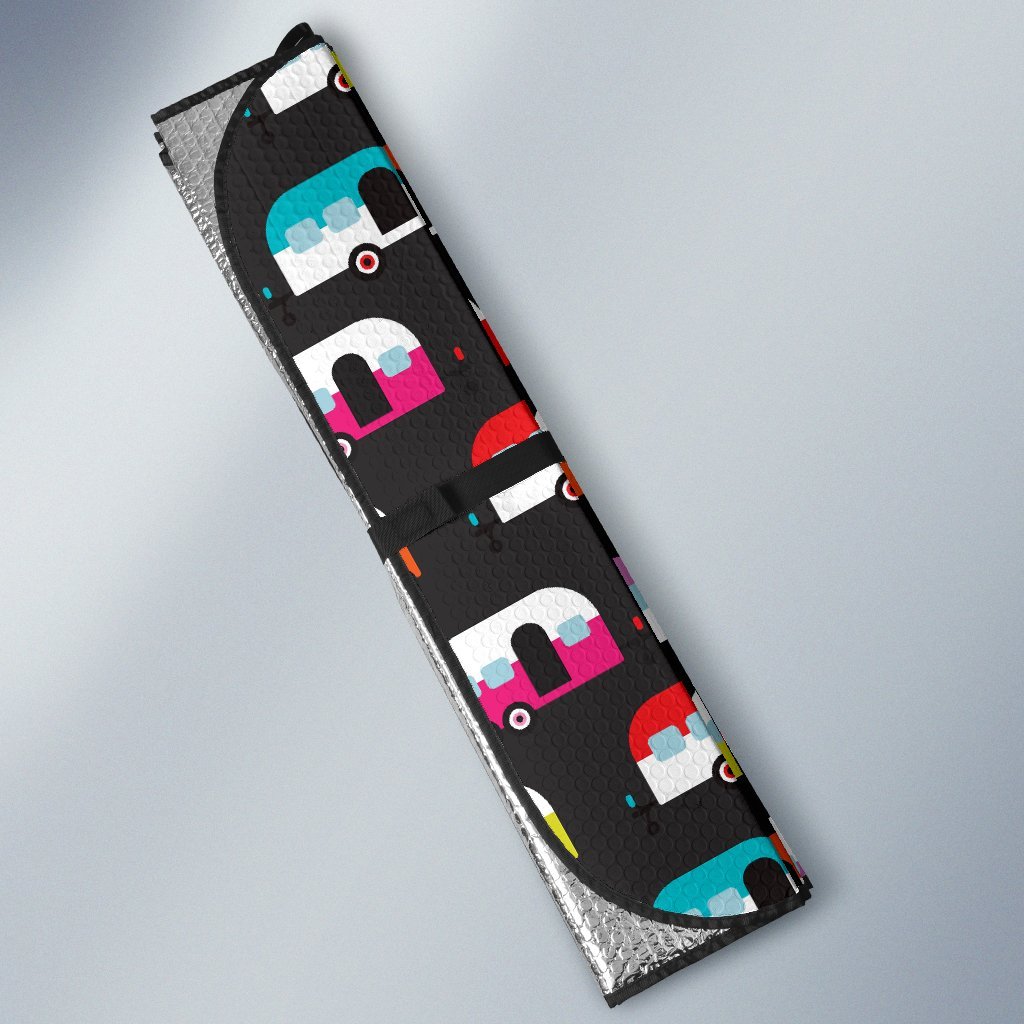 Camper Caravan Pattern Car Sun Shade For Windshield