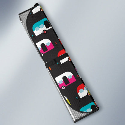 Camper Caravan Pattern Car Sun Shade For Windshield