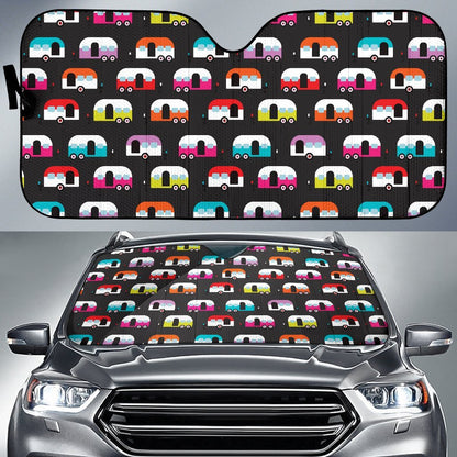Camper Caravan Pattern Car Sun Shade For Windshield