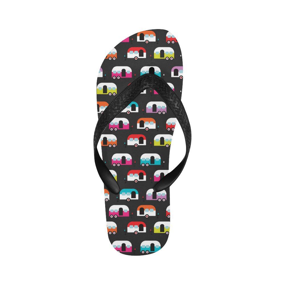 Camper Caravan Pattern Flip Flops-JTAMIGO.COM