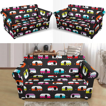 Camper Caravan Pattern Loveseat Slipcover-JTAMIGO.COM