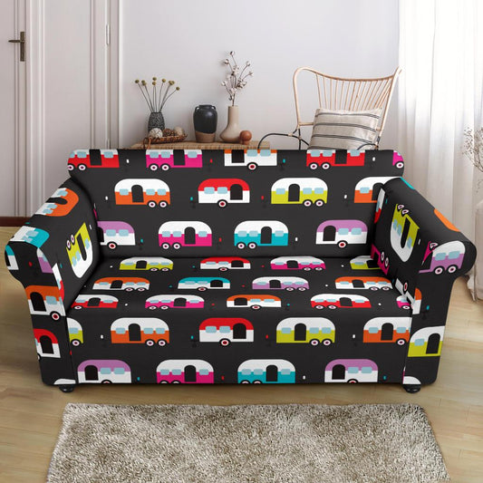 Camper Caravan Pattern Loveseat Slipcover-JTAMIGO.COM