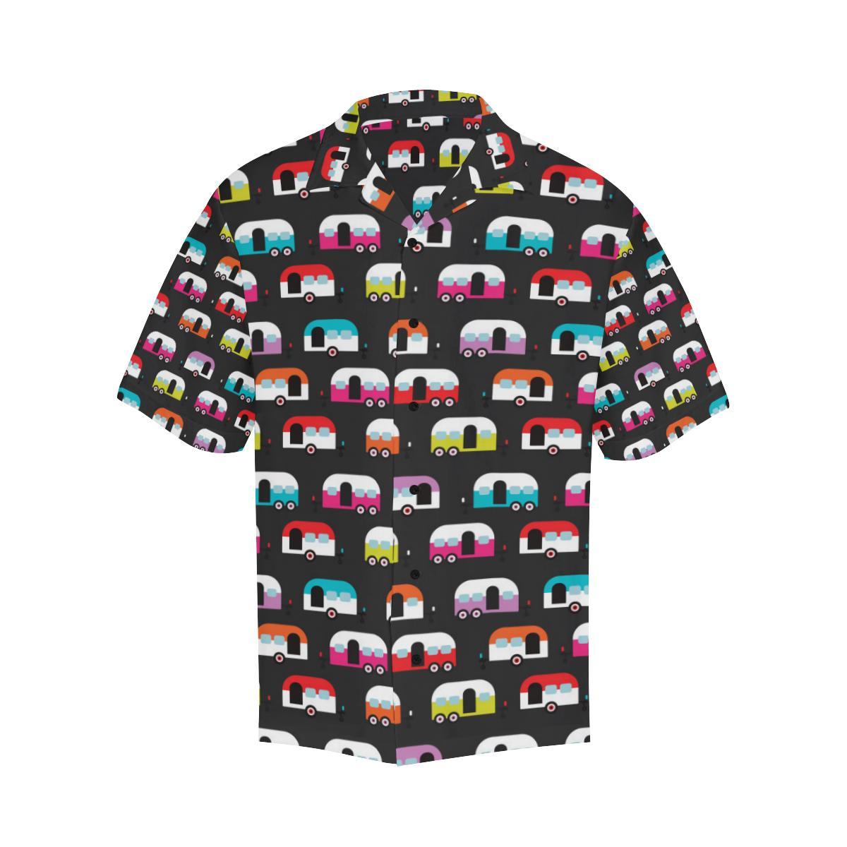 Camper Caravan Pattern Men Aloha Hawaiian Shirt
