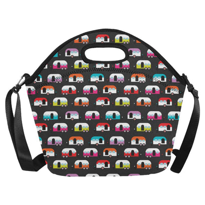 Camper Caravan Pattern Neoprene Lunch Bag (Model 1669)(Large)-JTAMIGO.COM