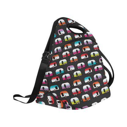 Camper Caravan Pattern Neoprene Lunch Bag (Model 1669)(Large)-JTAMIGO.COM