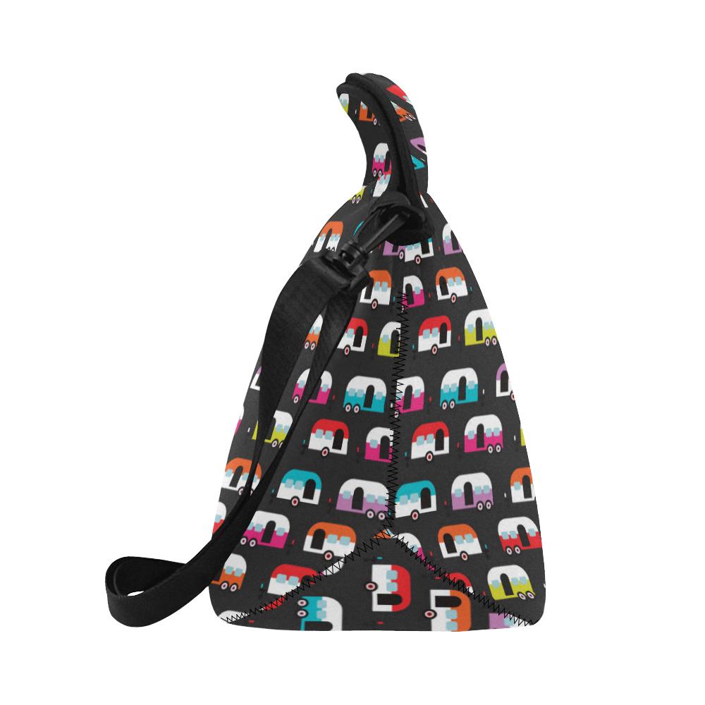 Camper Caravan Pattern Neoprene Lunch Bag (Model 1669)(Large)-JTAMIGO.COM
