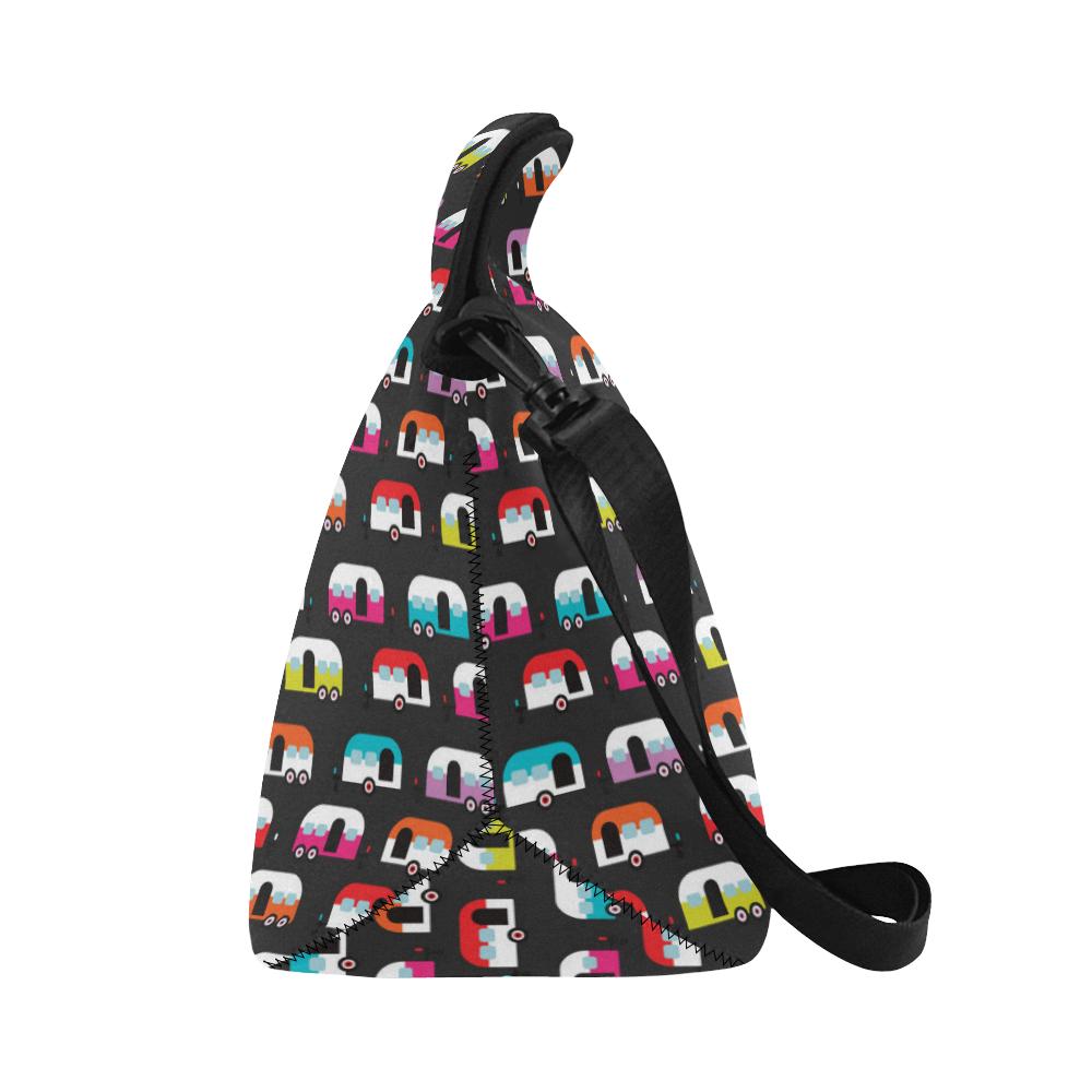 Camper Caravan Pattern Neoprene Lunch Bag (Model 1669)(Large)-JTAMIGO.COM