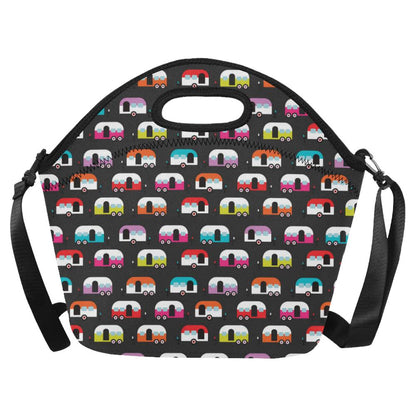 Camper Caravan Pattern Neoprene Lunch Bag (Model 1669)(Large)-JTAMIGO.COM