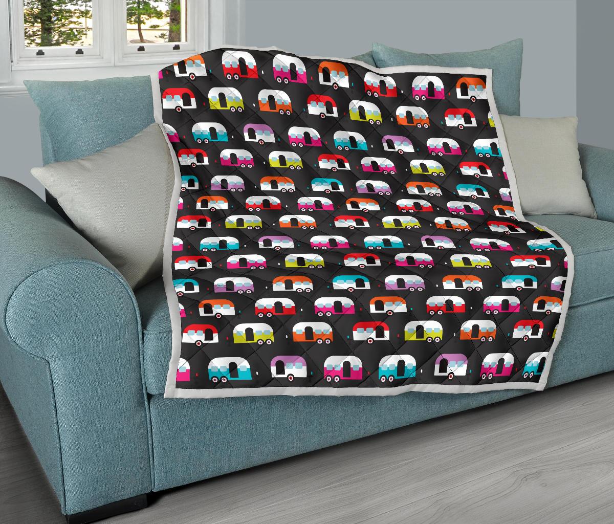 Camper Caravan Pattern Premium Quilt-JTAMIGO.COM