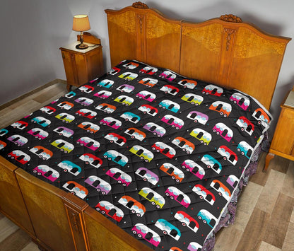 Camper Caravan Pattern Premium Quilt-JTAMIGO.COM