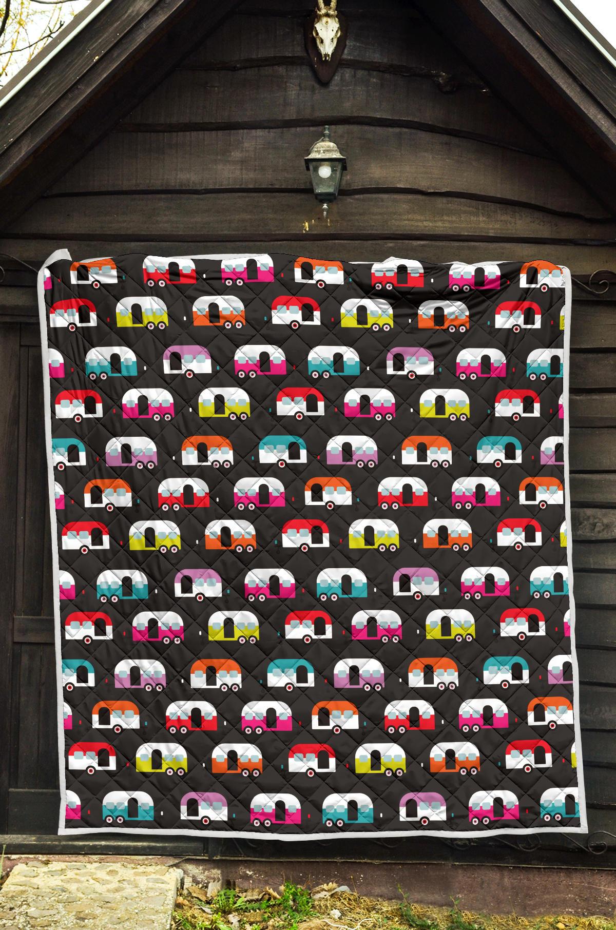 Camper Caravan Pattern Premium Quilt-JTAMIGO.COM