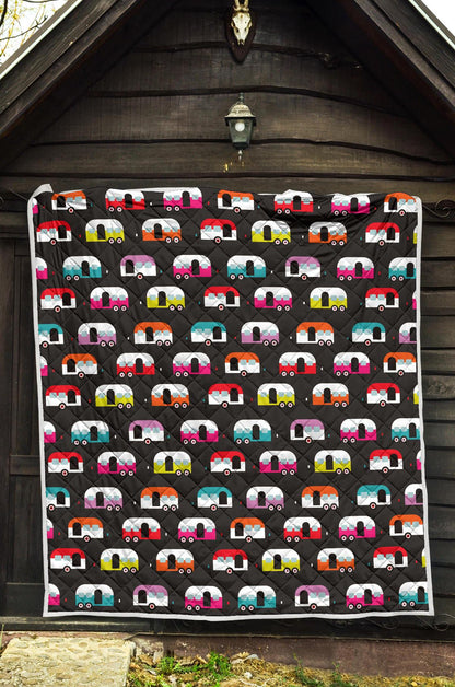 Camper Caravan Pattern Premium Quilt-JTAMIGO.COM