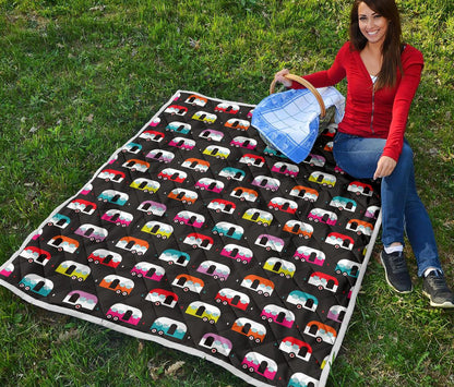 Camper Caravan Pattern Premium Quilt-JTAMIGO.COM