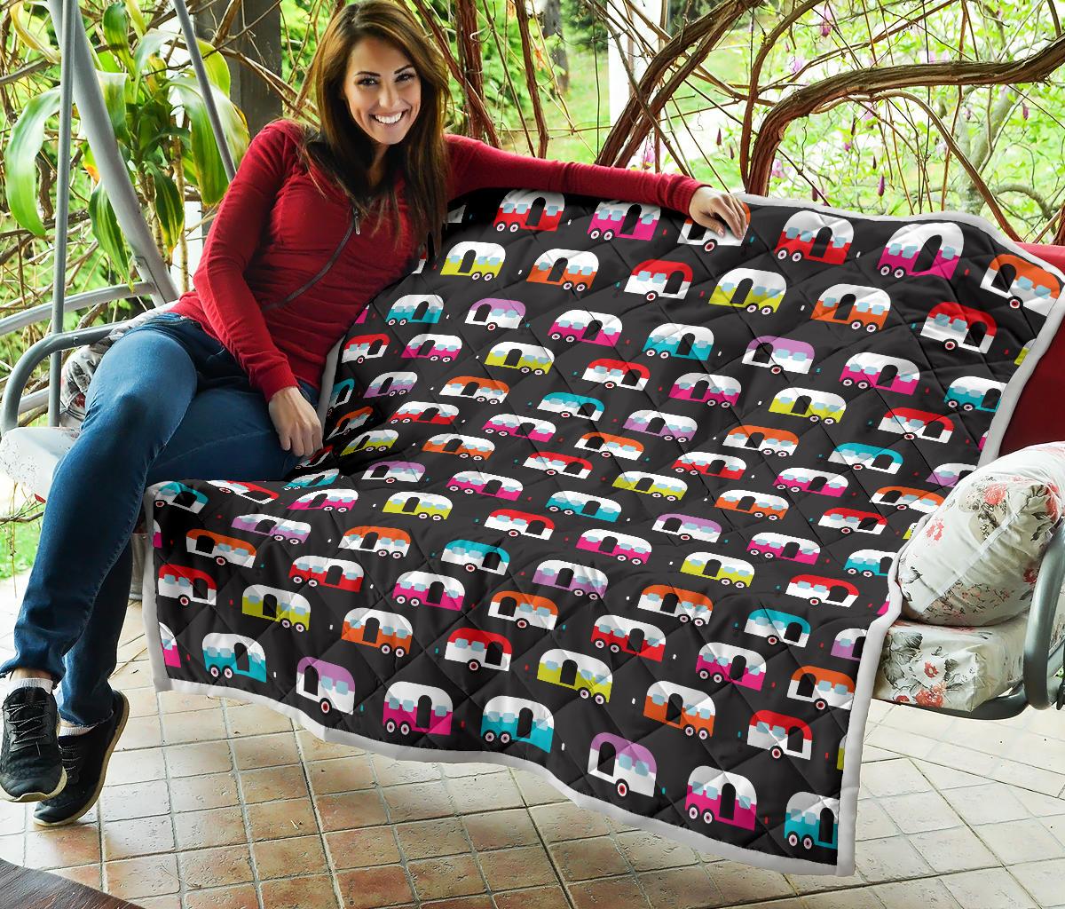 Camper Caravan Pattern Premium Quilt-JTAMIGO.COM