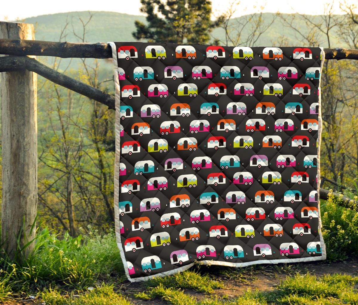 Camper Caravan Pattern Premium Quilt-JTAMIGO.COM