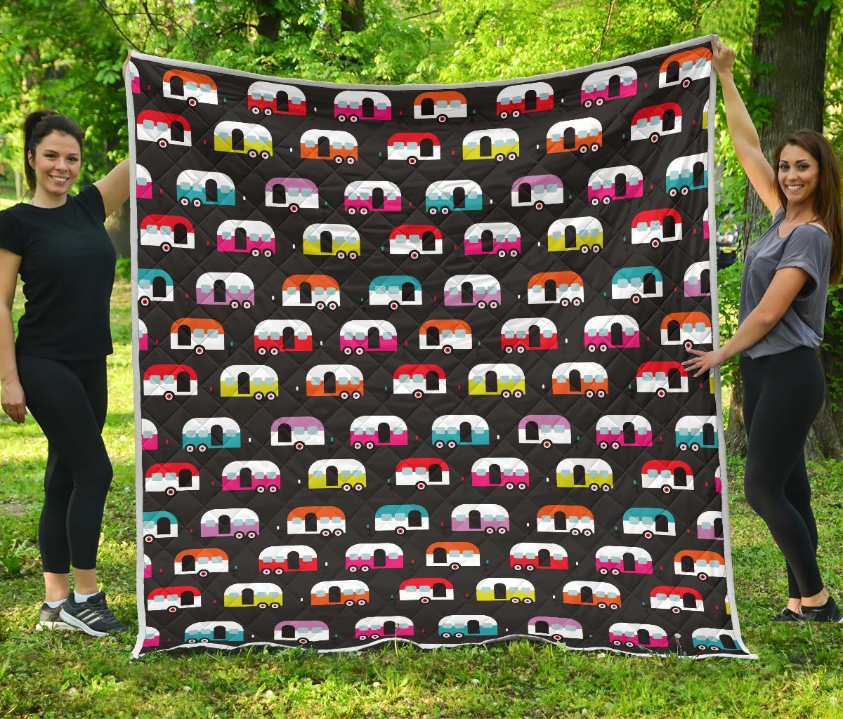 Camper Caravan Pattern Premium Quilt-JTAMIGO.COM
