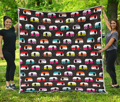 Camper Caravan Pattern Premium Quilt-JTAMIGO.COM