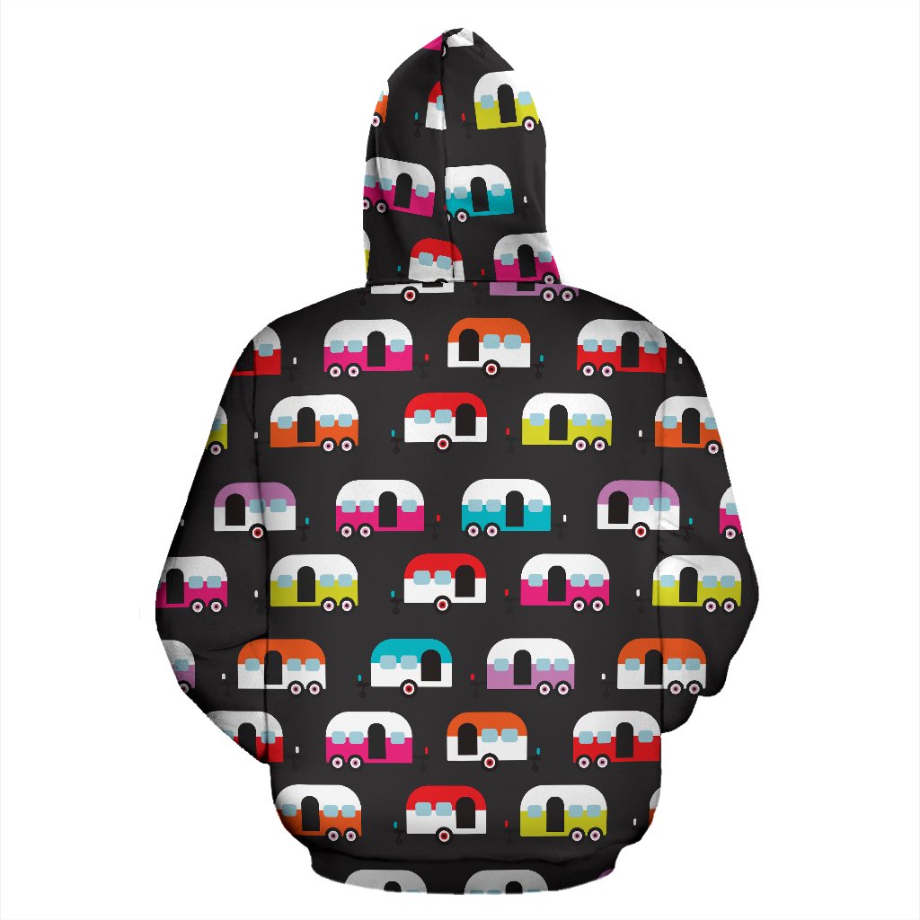 Camper Caravan Pattern Pullover Hoodie