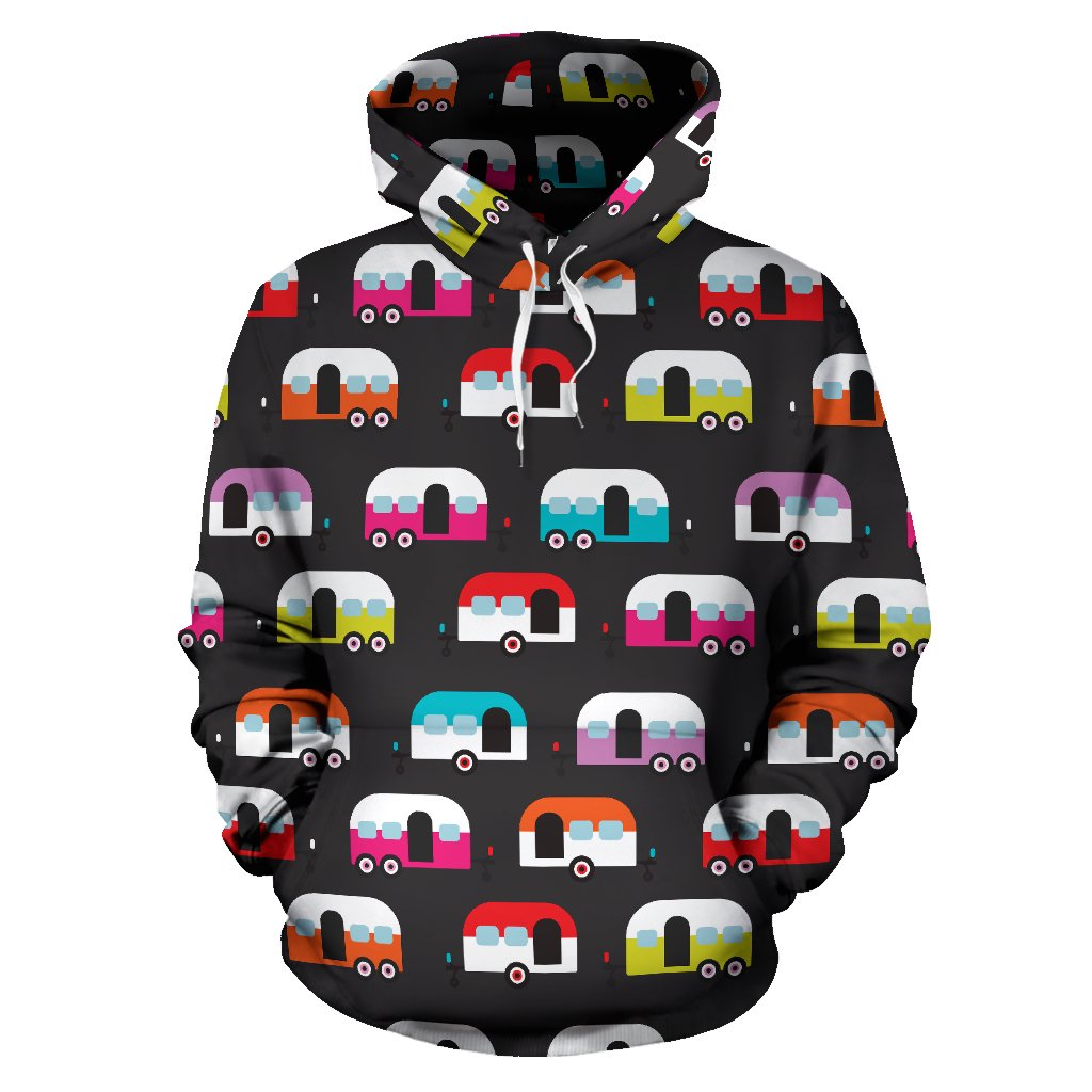 Camper Caravan Pattern Pullover Hoodie