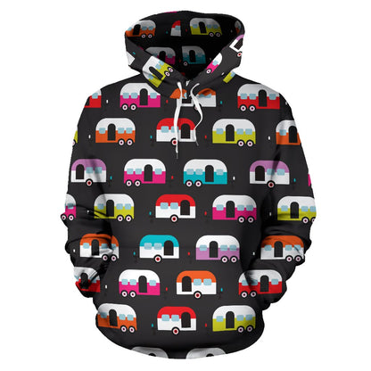 Camper Caravan Pattern Pullover Hoodie