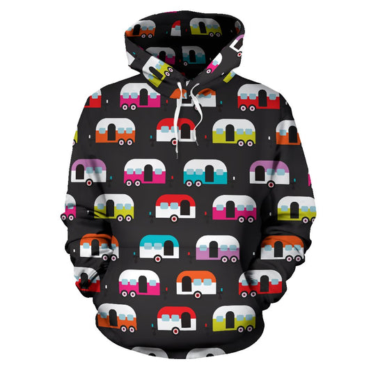 Camper Caravan Pattern Pullover Hoodie