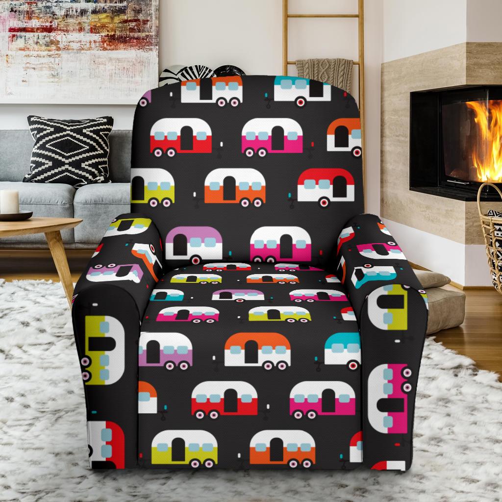 Camper Caravan Pattern Single Sofa Slipcover -JTAMIGO.COM