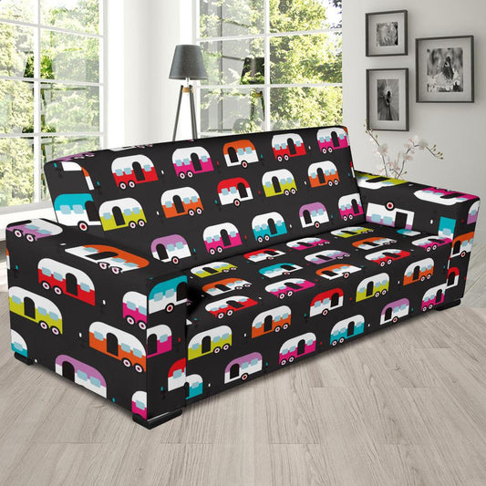 Camper Caravan Pattern Sofa Slipcover-JTAMIGO.COM