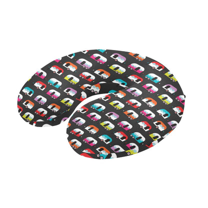Camper Caravan Pattern U-Shaped Travel Neck Pillow-JTAMIGO.COM