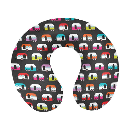 Camper Caravan Pattern U-Shaped Travel Neck Pillow-JTAMIGO.COM