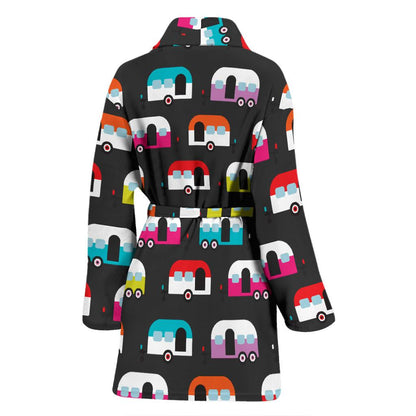 Camper Caravan Pattern Women Bath Robe-JTAMIGO.COM