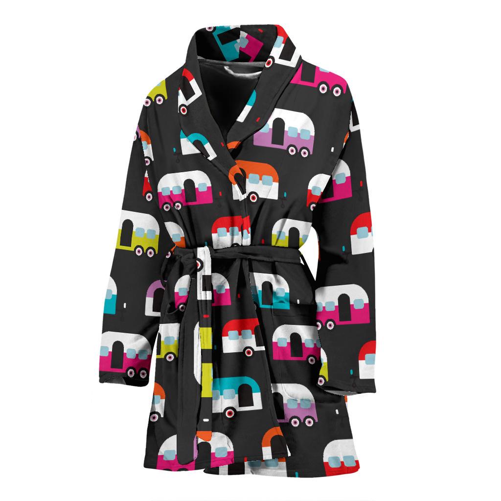 Camper Caravan Pattern Women Bath Robe-JTAMIGO.COM