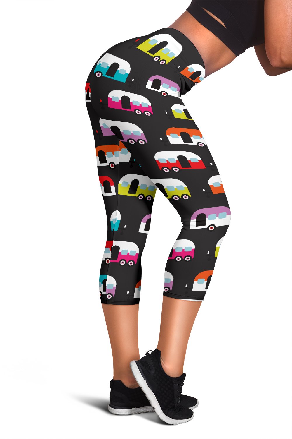 Camper Caravan Pattern Women Capris