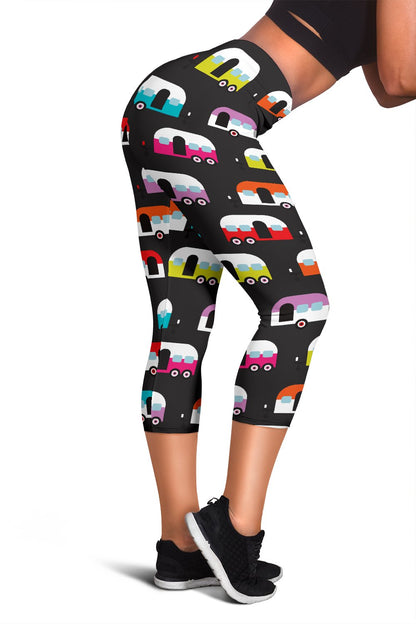 Camper Caravan Pattern Women Capris