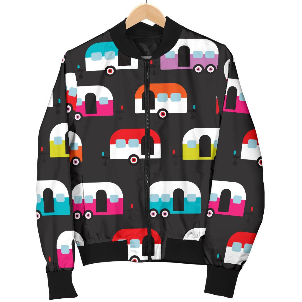 Camper Caravan Pattern Women Casual Bomber Jacket