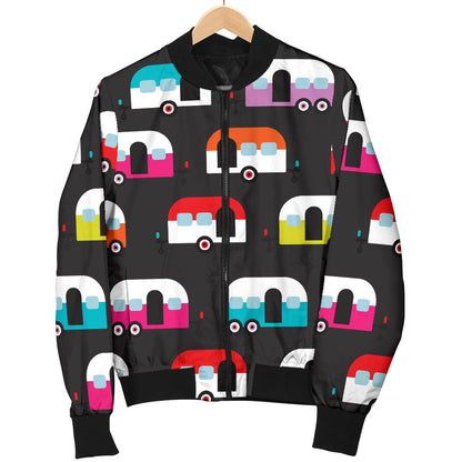 Camper Caravan Pattern Women Casual Bomber Jacket