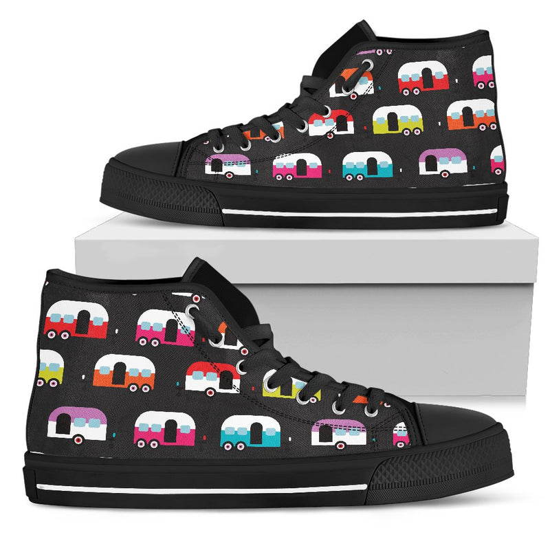 Camper Caravan Pattern Women High Top Shoes