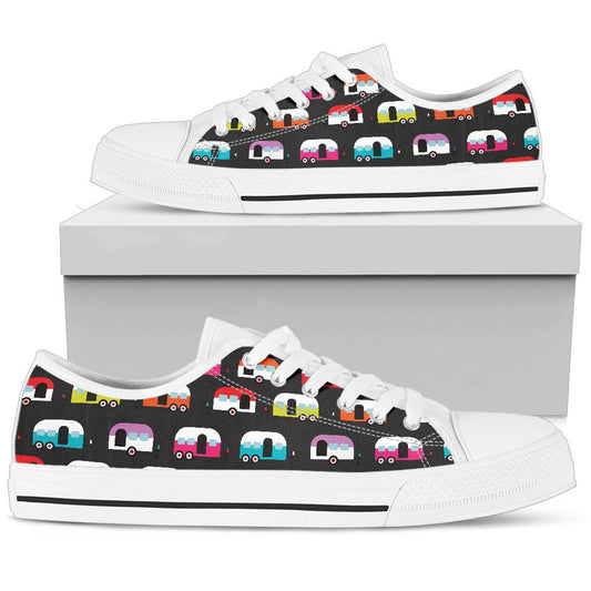 Camper Caravan Pattern Women Low Top Shoes