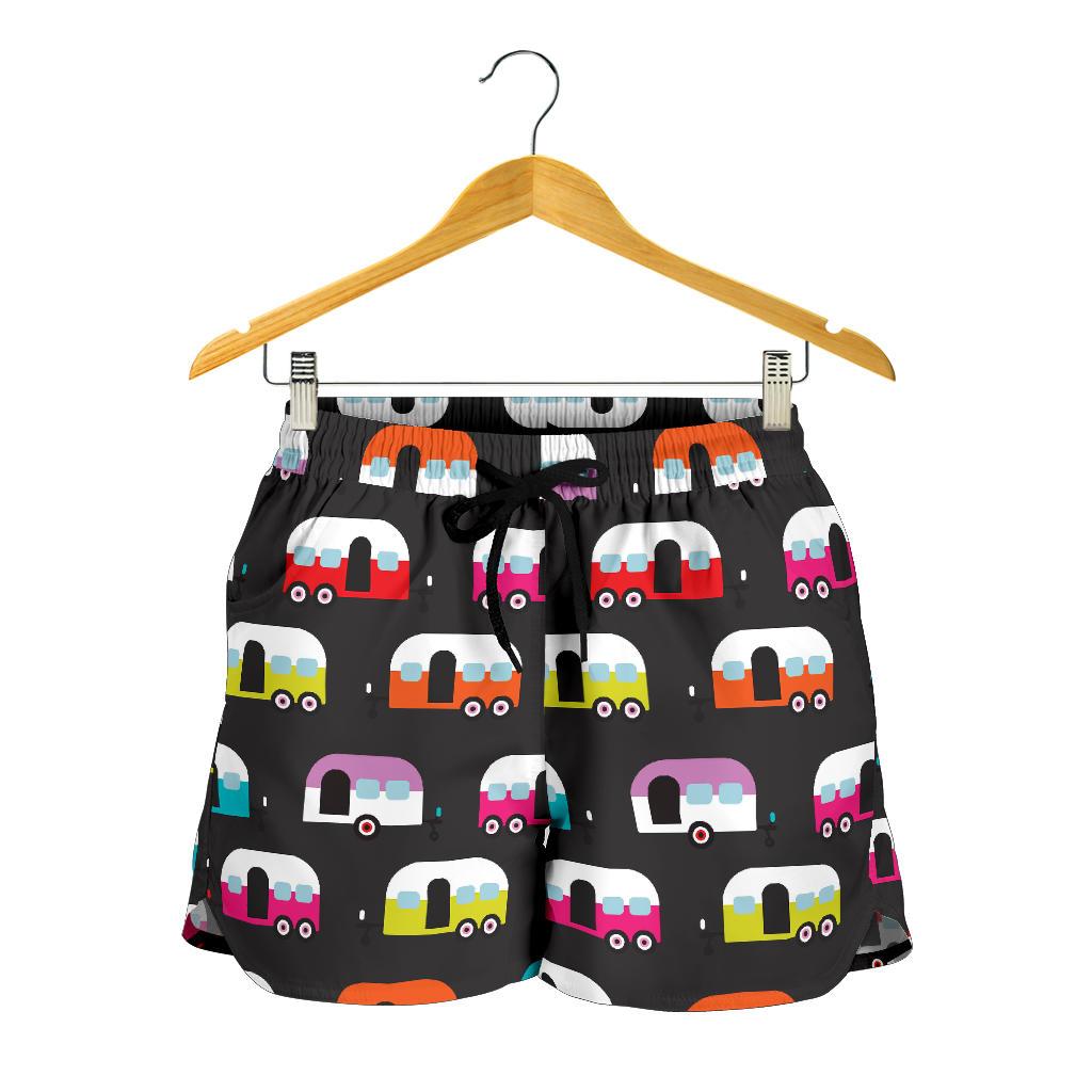 Camper Caravan Pattern Women Shorts-JTAMIGO.COM
