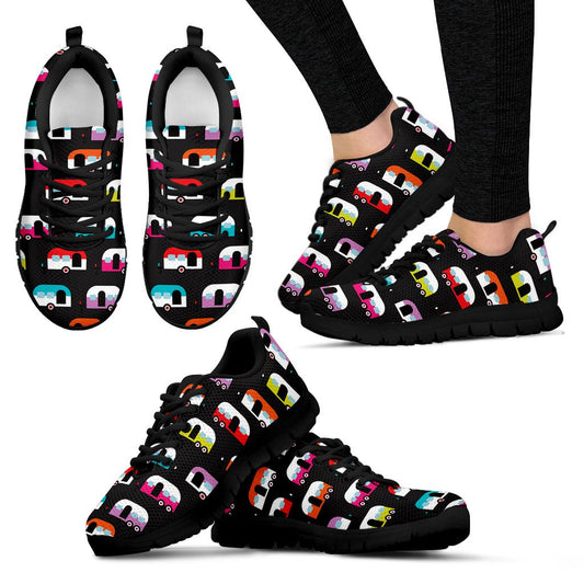 Camper Caravan Pattern Women Sneakers Shoes