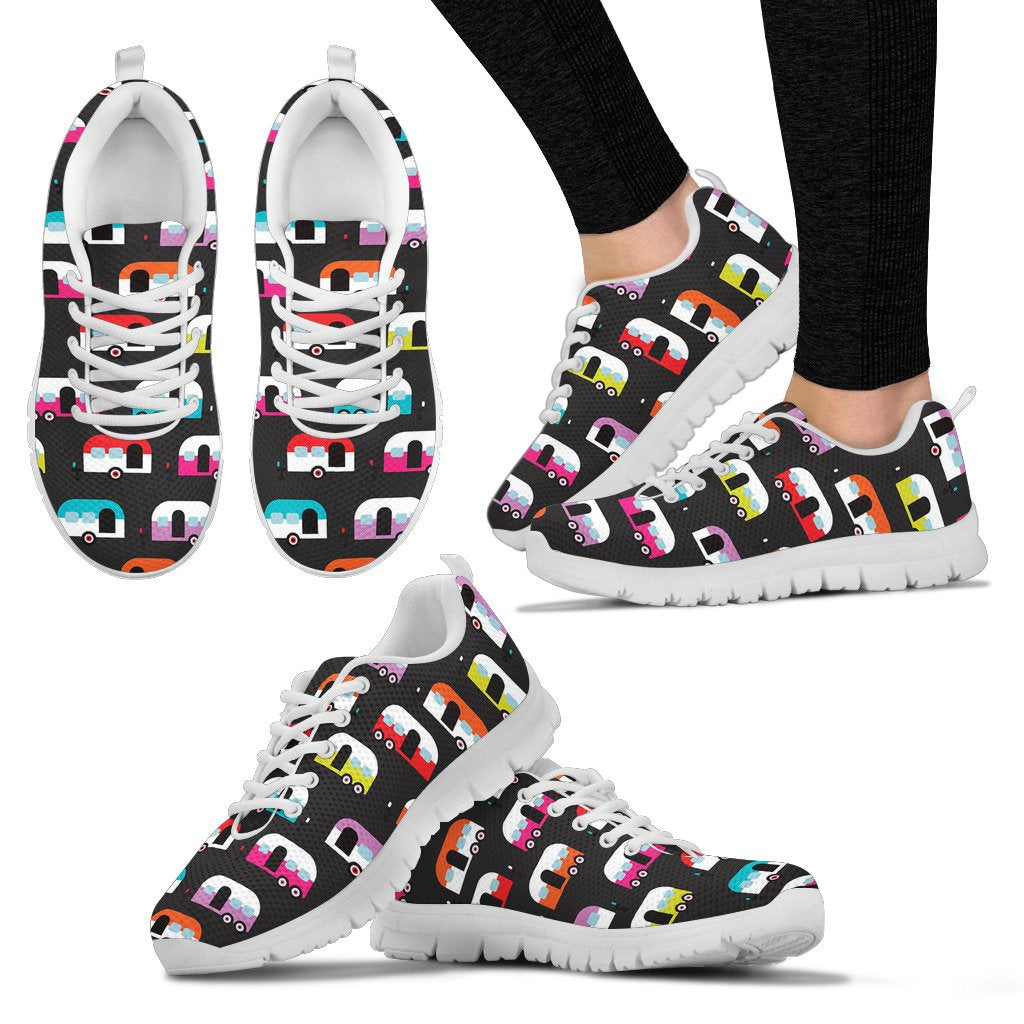 Camper Caravan Pattern Women Sneakers Shoes