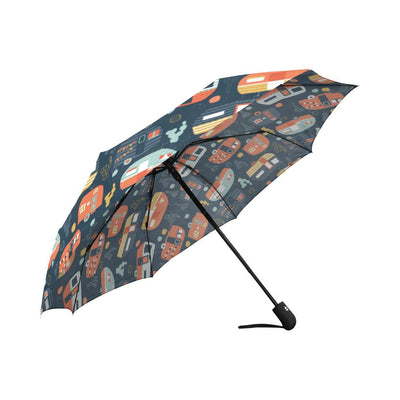 Camper Caravan Print Pattern Automatic Foldable Umbrella