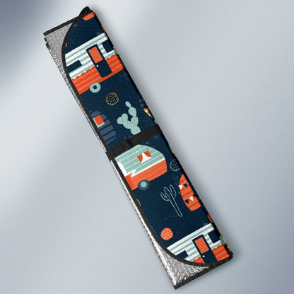 Camper Caravan Print Pattern Car Sun Shade For Windshield
