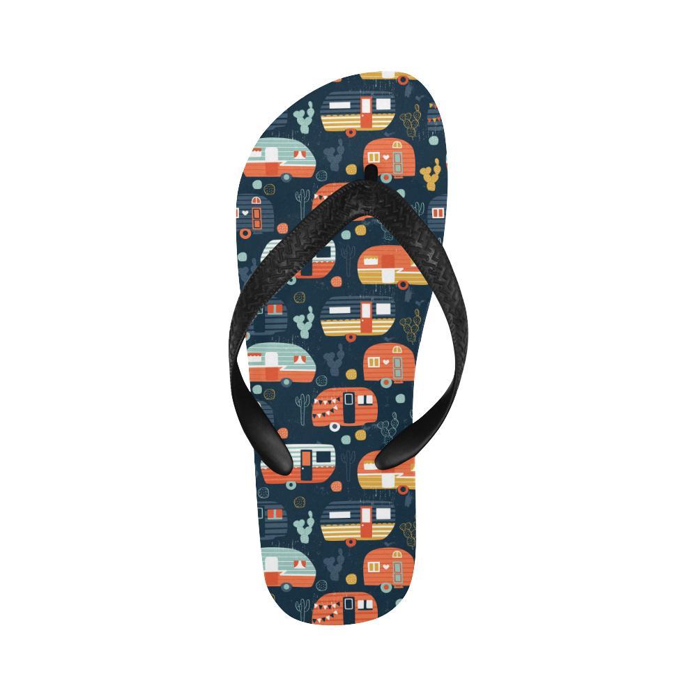 Camper Caravan Print Pattern Flip Flops-JTAMIGO.COM