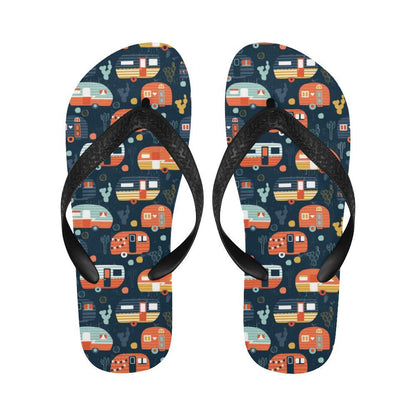 Camper Caravan Print Pattern Flip Flops-JTAMIGO.COM